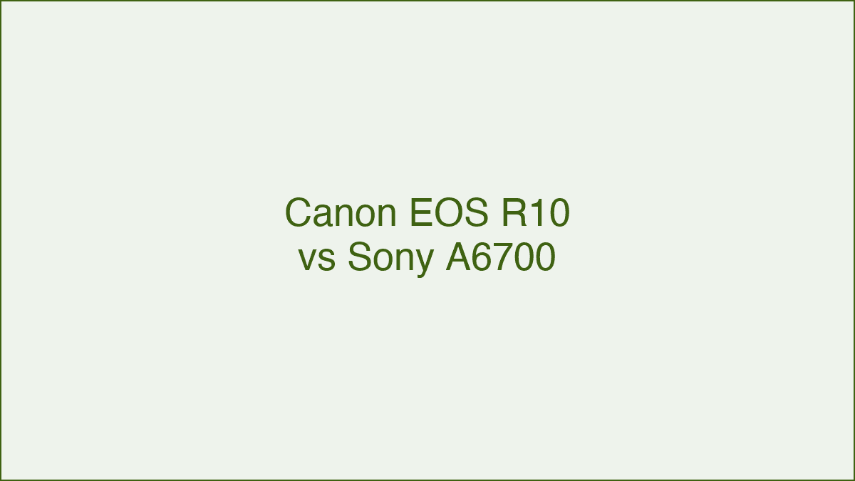 Canon EOS R10 vs Sony A6700